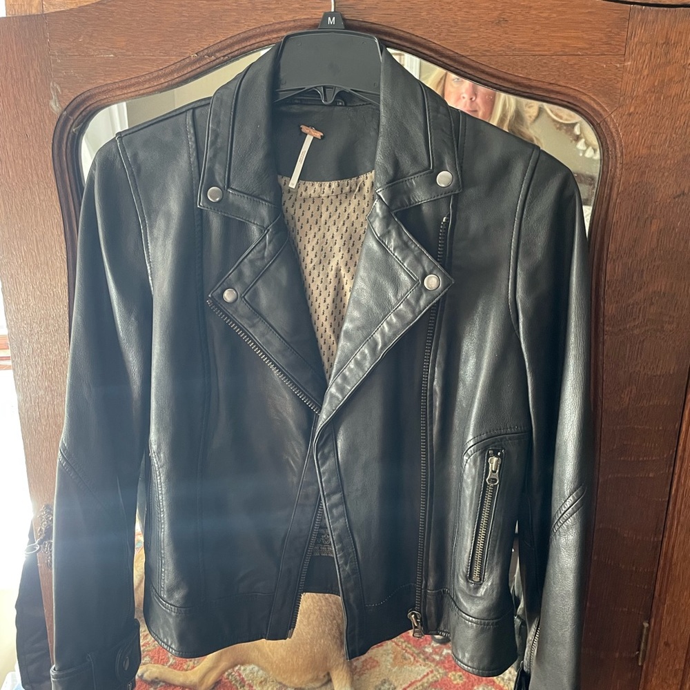 Free people leather jacket - excellent condition